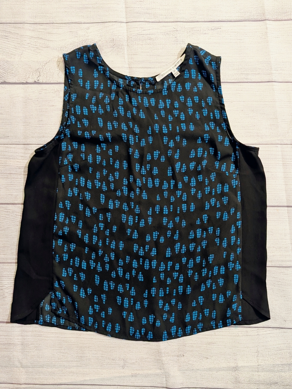 Collective Concepts Black Camisole with Teal Spot Print Size SP